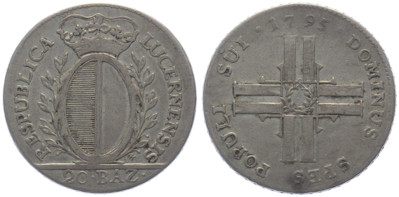 Luzern 20 Batzen 1795 (Halber Neutaler)